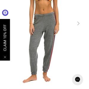 Brand new Aviator Nation sweatpants in heather grey USA. Size small.